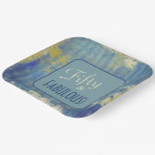 Chic Distressed Denim Pattern Fifty & FABULOUS Papieren Bordje (Gebogen)