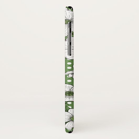 Chic Dogwood Blossom & Polka Dot Pattern Case-Mate iPhone Case (Achterkant/links)