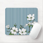 Chic Dogwood Blossom & Stripes Muismat (Met muis)