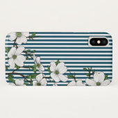 Chic Dogwood Blossom & Stripes Patroon Case-Mate iPhone Case (Achterkant (horizontaal))