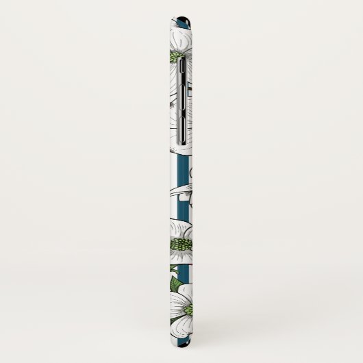 Chic Dogwood Blossom & Stripes Patroon Case-Mate iPhone Case (Achterkant/links)