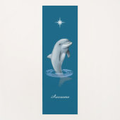 Chic Dolphin, Custom Star & Script op Ocean Blue Yogamat (Voorkant)