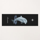 Chic Dolphin, Custom Star & Script op zwart Yogamat (Voorkant (horizontaal))