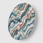 Chic Donker Blauwgroen Blauw Blush Roze Goud Marme Grote Klok (Hoek)