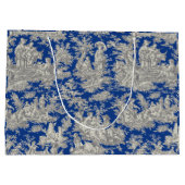 Chic donkerblauw toile de jouy groot cadeauzakje (Achterkant)