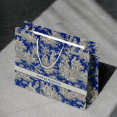 Chic  donkerblauw toile de jouy groot cadeauzakje