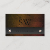 Chic Donkergrijze Oranje Gradient Slang met Monogr Visitekaartje (Voorkant)