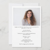 Chic donkergroen Afstuderen foto afstudeerfeest Kaart (Achterkant)