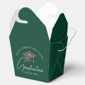 Chic Donkergroen Custom Graduation Party Fortune Bedankdoosjes (Geopend)
