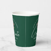 Chic donkergroen gepersonaliseerde afstudeerfeest papieren bekers (Rechts)