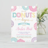Chic Donuts and Diapers Baby shower Gold Girl Kaart (Staand voorkant)