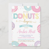 Chic Donuts and Diapers Baby shower Gold Girl Kaart (Voorkant)