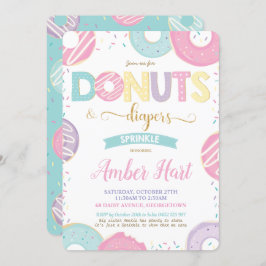 Chic Donuts and Diapers Baby shower Gold Girl   Kaart