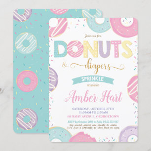 Chic Donuts and Diapers Baby shower Gold Girl   Kaart