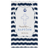 Chic Doop Zeemansstijl Navy Golven Anker Klein Cadeauzakje (Achterkant)