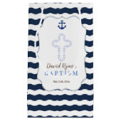 Chic Doop Zeemansstijl Navy Golven Anker Klein Cadeauzakje (Voorkant)