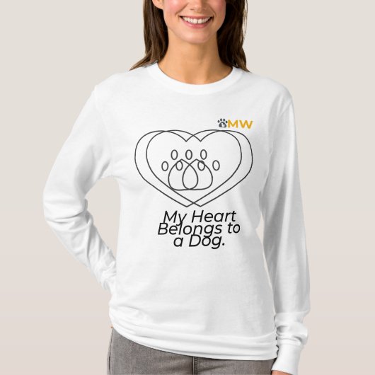 Chic Double Heart Long-Sleeve Shirt for Dog Moms a (Voorkant)