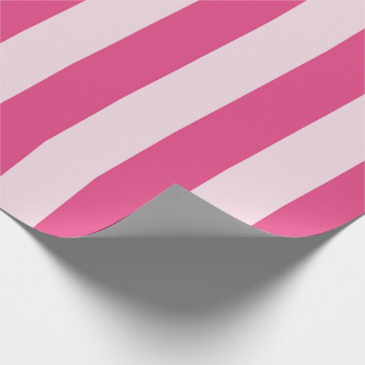 Chic Double Pink Stripes Cadeaupapier (Hoek)