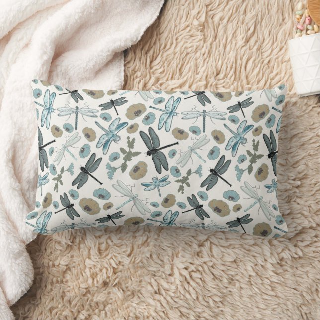 Chic Dragonflies Flowers Patroon Kussen (Deken)