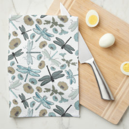 Chic Dragonfly en Floral Pattern Theedoek