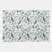 Chic Dragonfly en Floral Pattern Theedoek (Horizontaal)