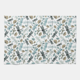 Chic Dragonfly en Floral Pattern Theedoek