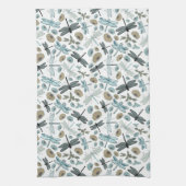 Chic Dragonfly en Floral Pattern Theedoek (Verticaal)