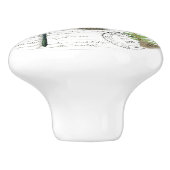 Chic  Dragonfly & Fern French Script Knob Keramische Knop (Zijkant)
