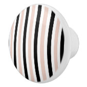 CHIC DRAWER KNOBS_GIRLY BLUSH/BLACK/WHITE STRIPES KERAMISCHE KNOP (Rechts)