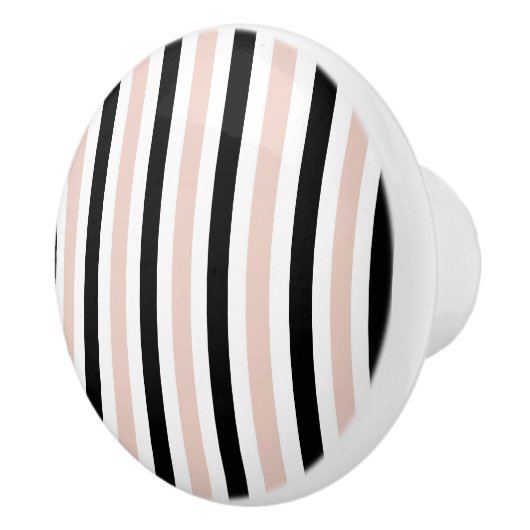 CHIC DRAWER KNOBS_GIRLY BLUSH/BLACK/WHITE STRIPES KERAMISCHE KNOP (Rechts)