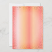 Chic Dress, Flowers Feather Quinceanera Kaart (Achterkant)