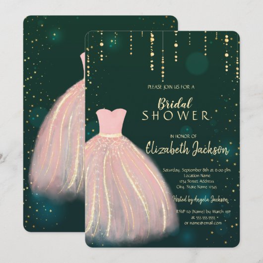 Chic Dress, Groen Vrijgezellenfeest Kaart (Voorkant / Achterkant)