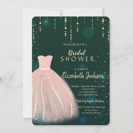 Chic Dress, Groen Vrijgezellenfeest Kaart (Voorkant)