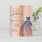 Chic Dress, Roos Gold 50e verjaardag Kaart (Staand voorkant)