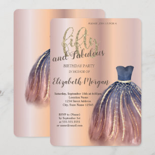 Chic Dress, Roos Gold 50e verjaardag Kaart