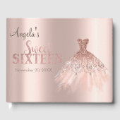 Chic Dress Roos Gold Sweet 16 Gastenboek (Voorkant)
