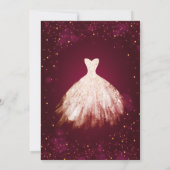 Chic Dress, Tiara Burgundy Quinceañera Kaart (Achterkant)