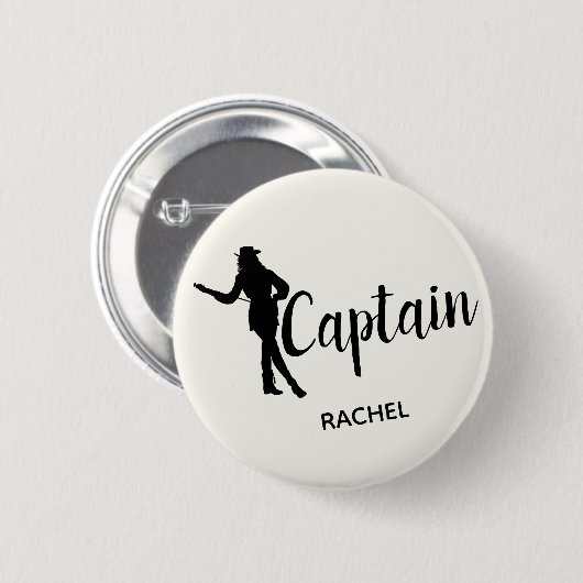Chic Drill Team Captain Personalized Ronde Button 5,7 Cm (Voorkant /achterkant)