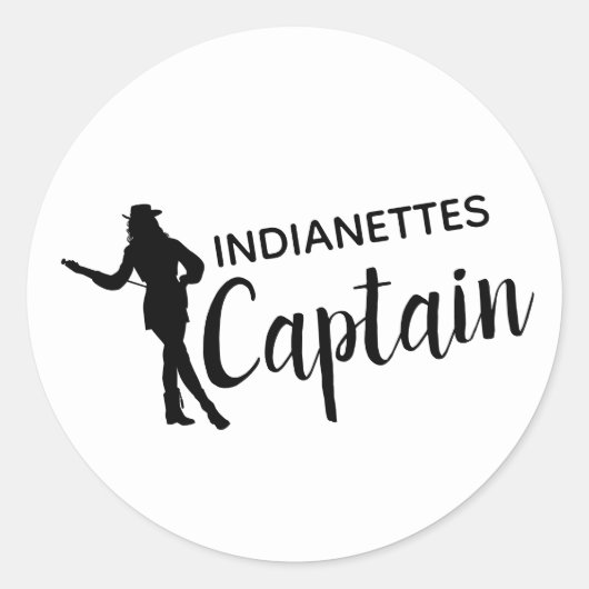 Chic Drill Team Captain Personalized Ronde Sticker (Voorkant)