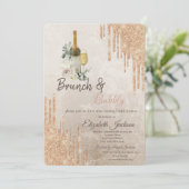 Chic Drips Brunch & Bubbly Bruidsfeest Kaart (Staand voorkant)
