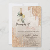 Chic Drips Brunch & Bubbly Bruidsfeest Kaart (Voorkant)
