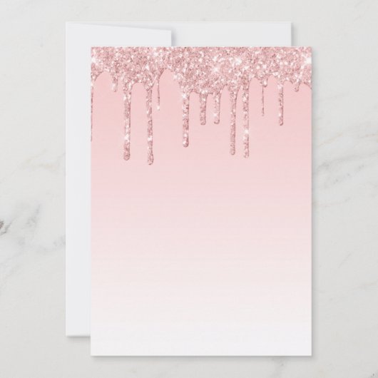 Chic Driving Glitter Pink Wedding Kaart (Achterkant)
