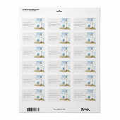 Chic Dusky Aqua Blue Lighthouse Mountain Adres Etiket (Full Sheet)