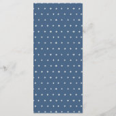 Chic Dusky Aqua Blue Lighthouse Mountain Wedding Menu (Achterkant)