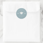 Chic Dusky Blue Grey Minimal Simple Afstuderen Ronde Sticker (Tas)