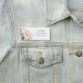 Chic Dusky Blush Peony Waterverf Bloemen Bunch Naamplaatje (In situ)