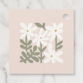 Chic Dusky Blush Retro Minimal Floral Wedding Bedankjes Labels (Achterkant)