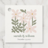 Chic Dusky Blush Retro Minimal Floral Wedding Bedankjes Labels (Voorkant)
