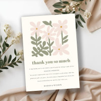 Chic Dusky Blush Retro Minimal Floral Wedding
