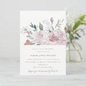 Chic Dusky Blush Waterverf Bloemen Baby shower Kaart (Staand voorkant)